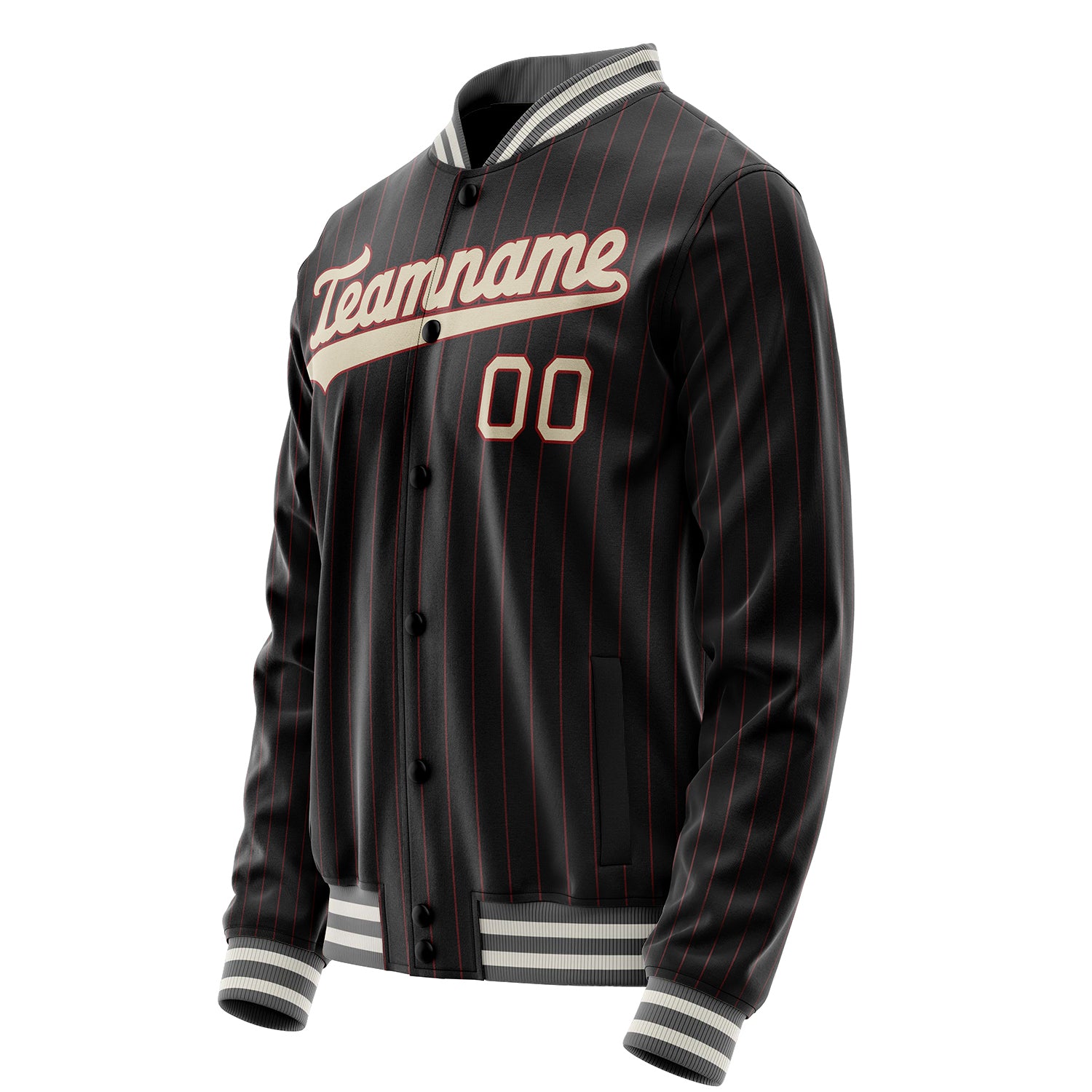 Custom Black Cream Varsity Letterman Jacket