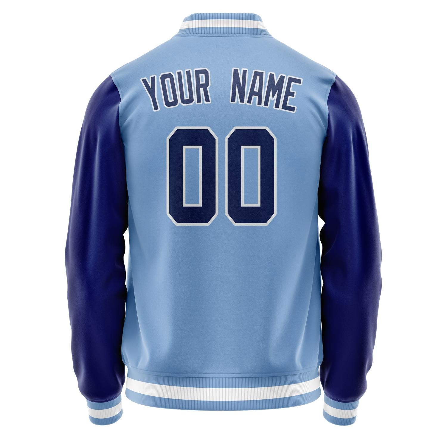 Custom Light-Blue Royal Solid Color Varsity Letterman Jacket JA02240617JC236