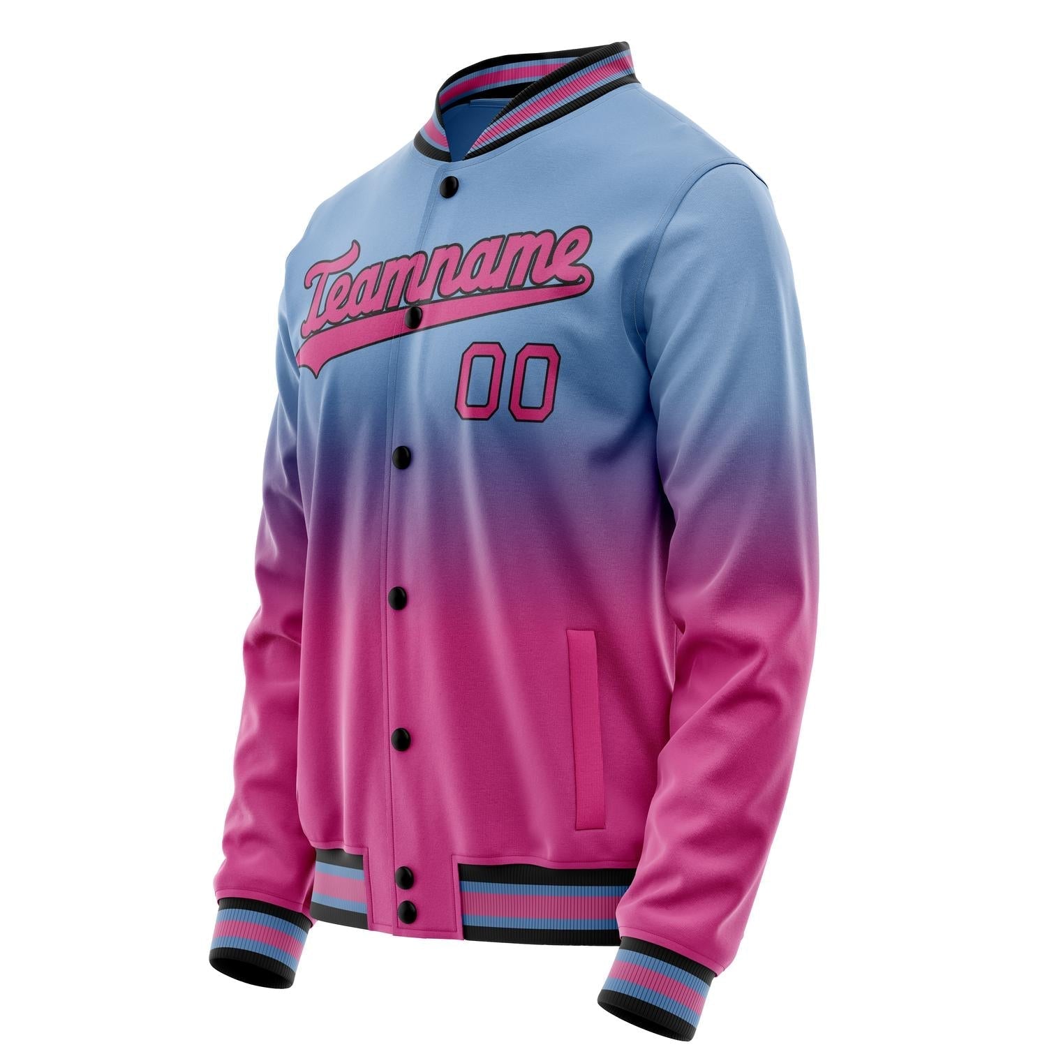 Custom Light-Blue Pink Gradient Varsity Letterman Jacket JA02240617JC241