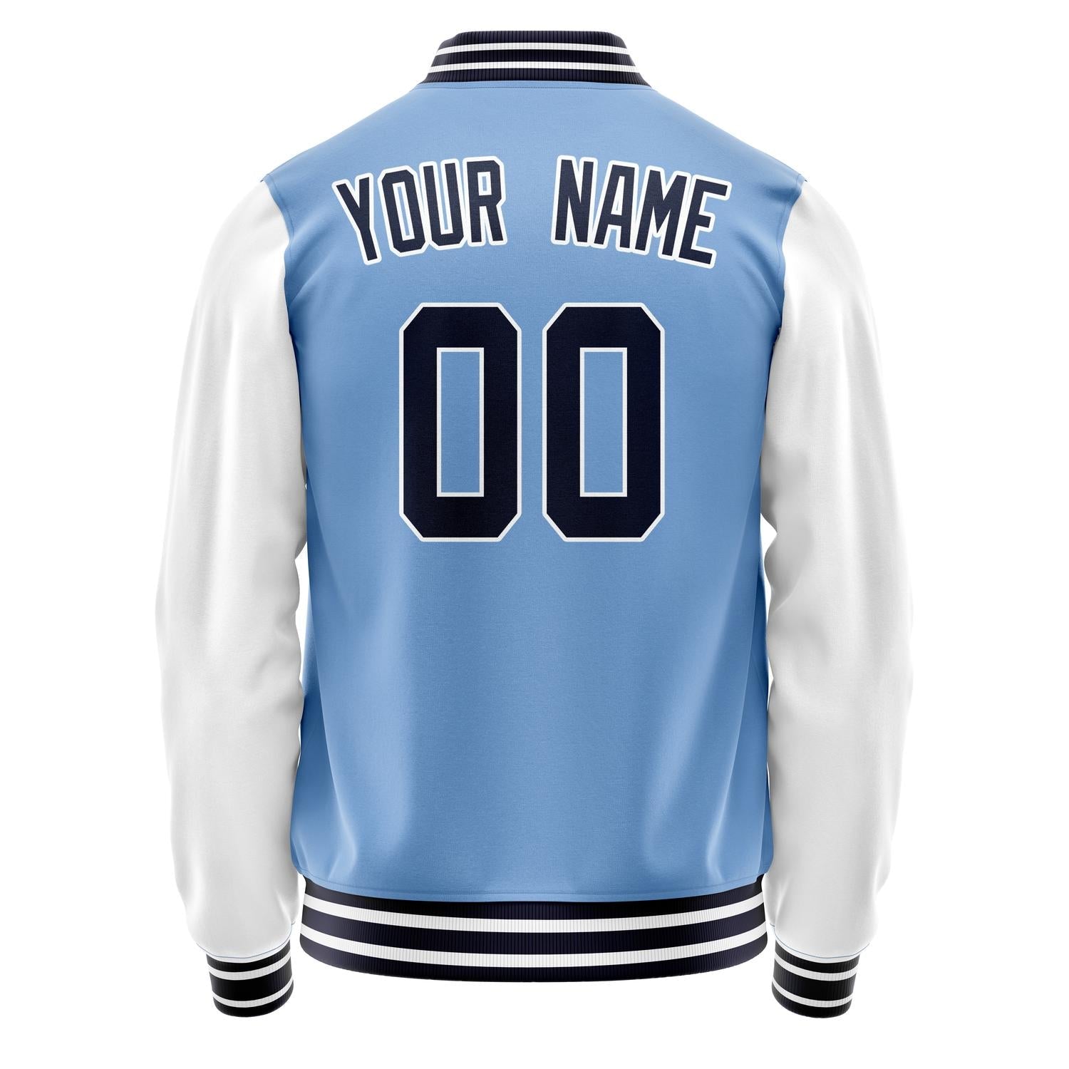 Custom Light-Blue Navy Solid Color Varsity Letterman Jacket JA02240617JC249