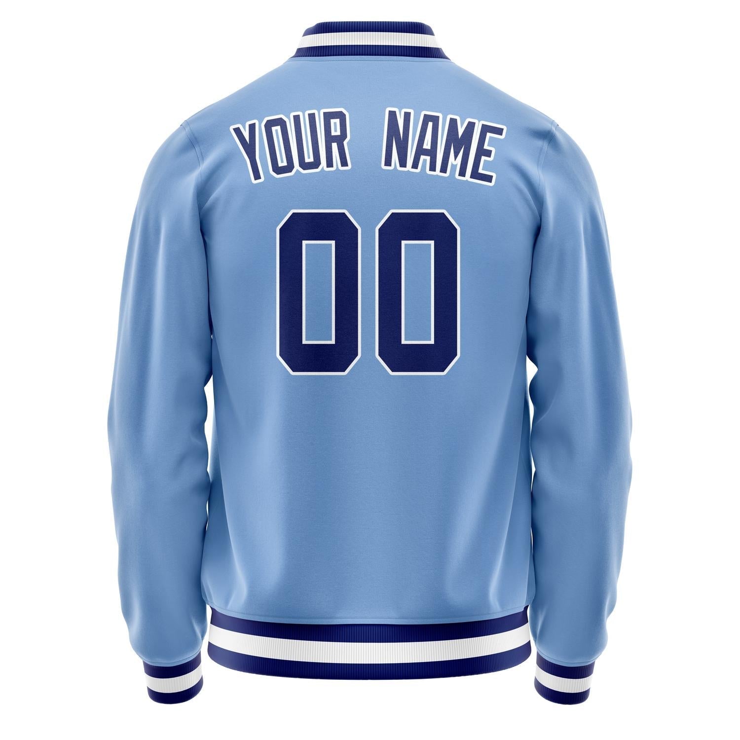 Custom Light-Blue Royal Solid Color Varsity Letterman Jacket JA02240617JC252