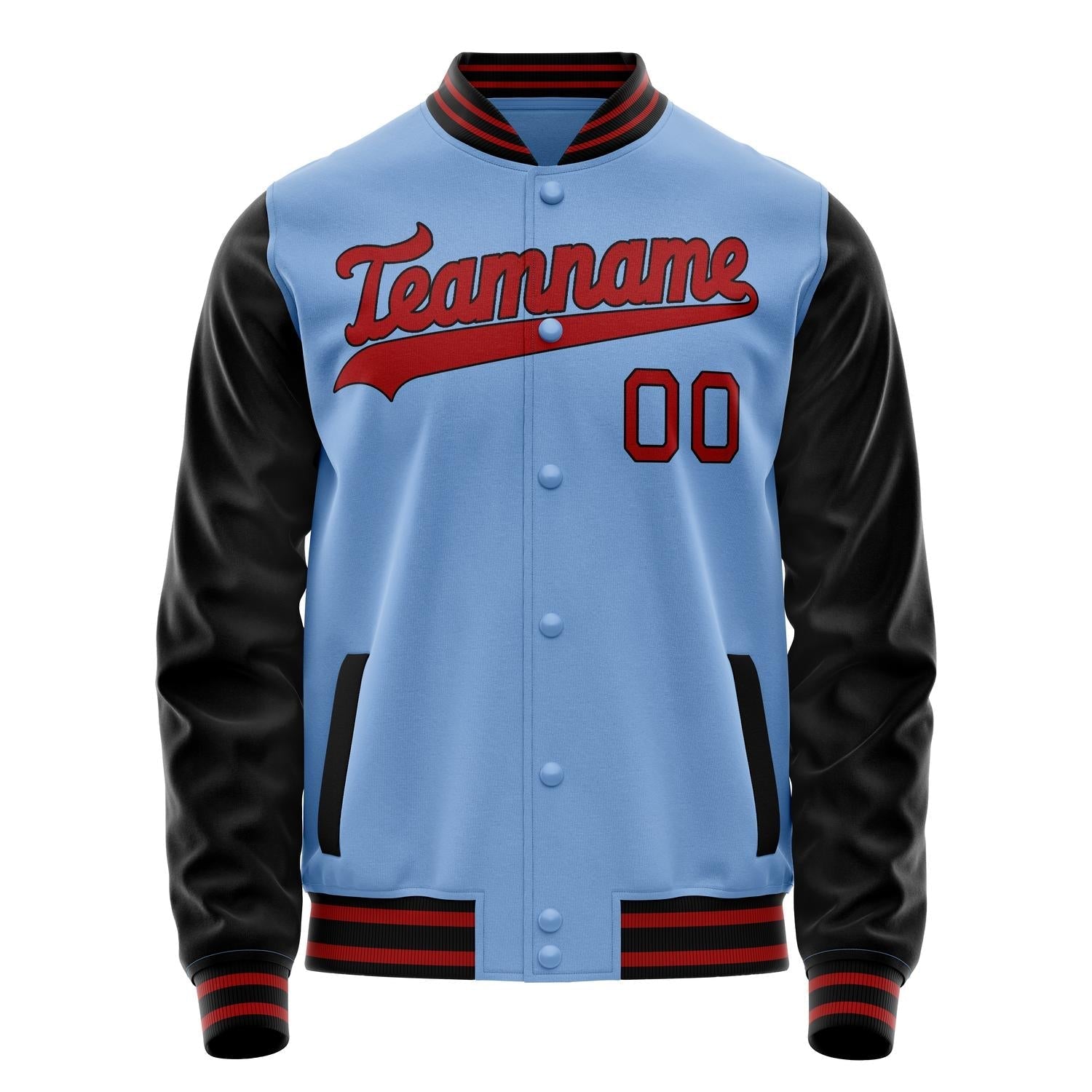 Custom Light-Blue Crimson Solid Color Varsity Letterman Jacket JA02240617JC257