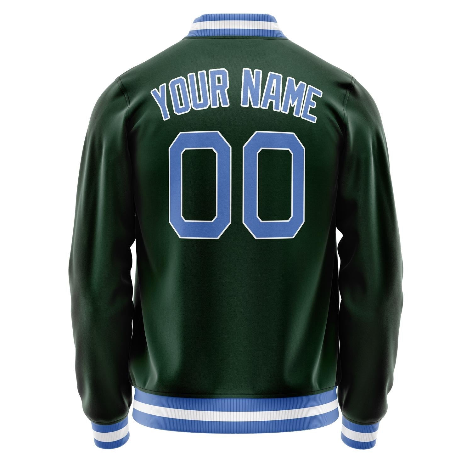 Custom Green Light-Blue Solid Color Varsity Letterman Jacket JA02240617JG186