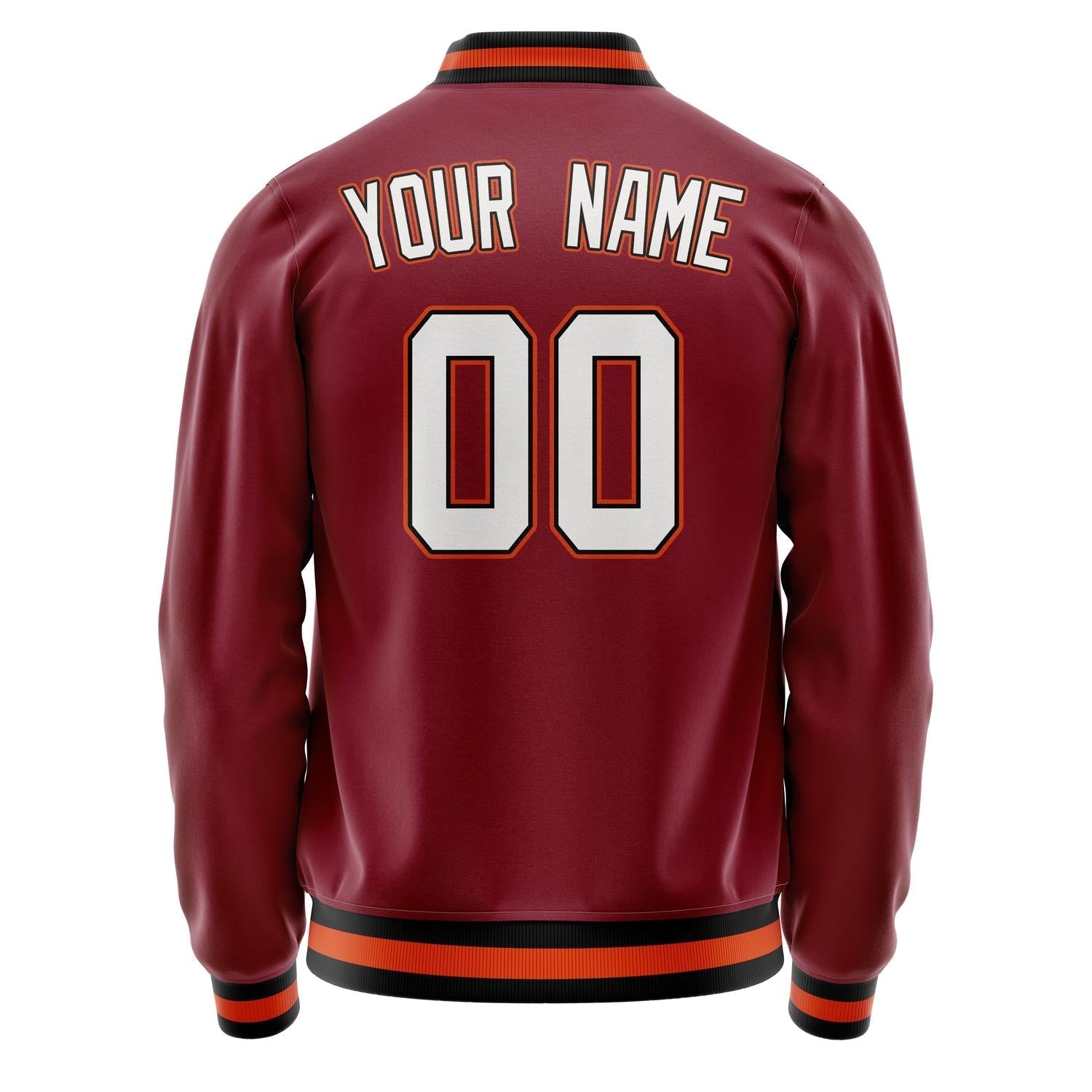 Custom Crimson White Solid Color Varsity Letterman Jacket JA02240617KZ512