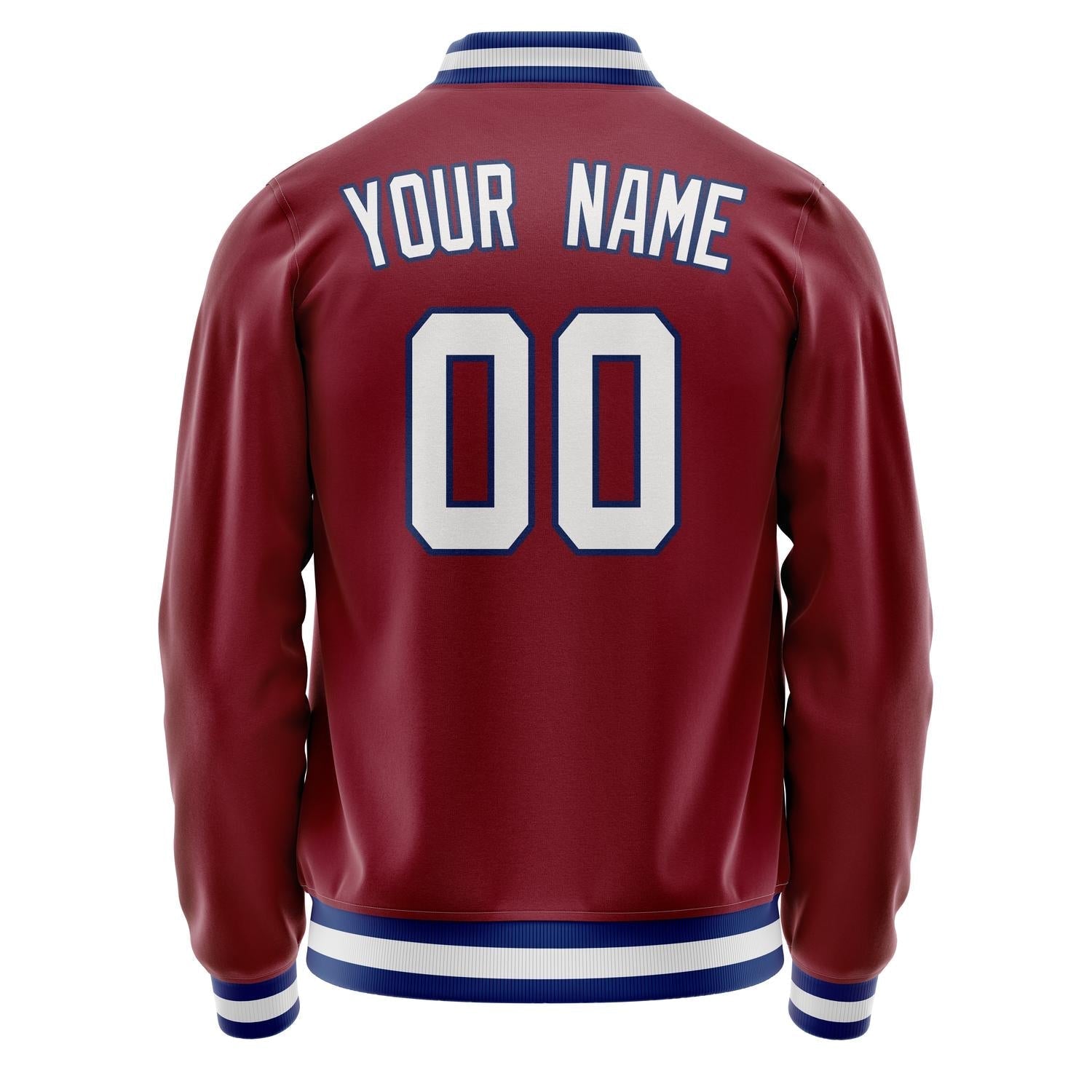 Custom Crimson White Solid Color Varsity Letterman Jacket JA02240617KZ514