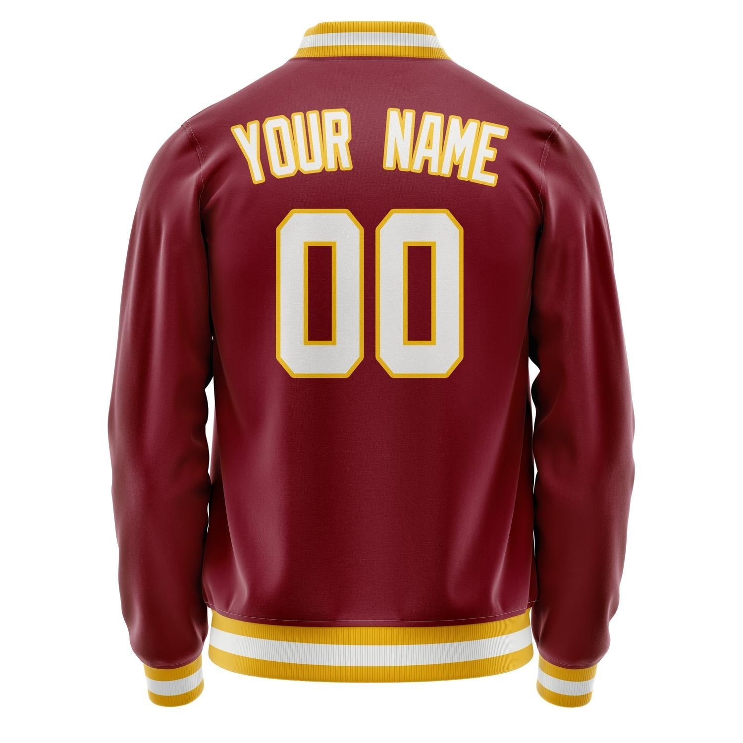 Custom Crimson White Solid Color Varsity Letterman Jacket JA02240617KZ534