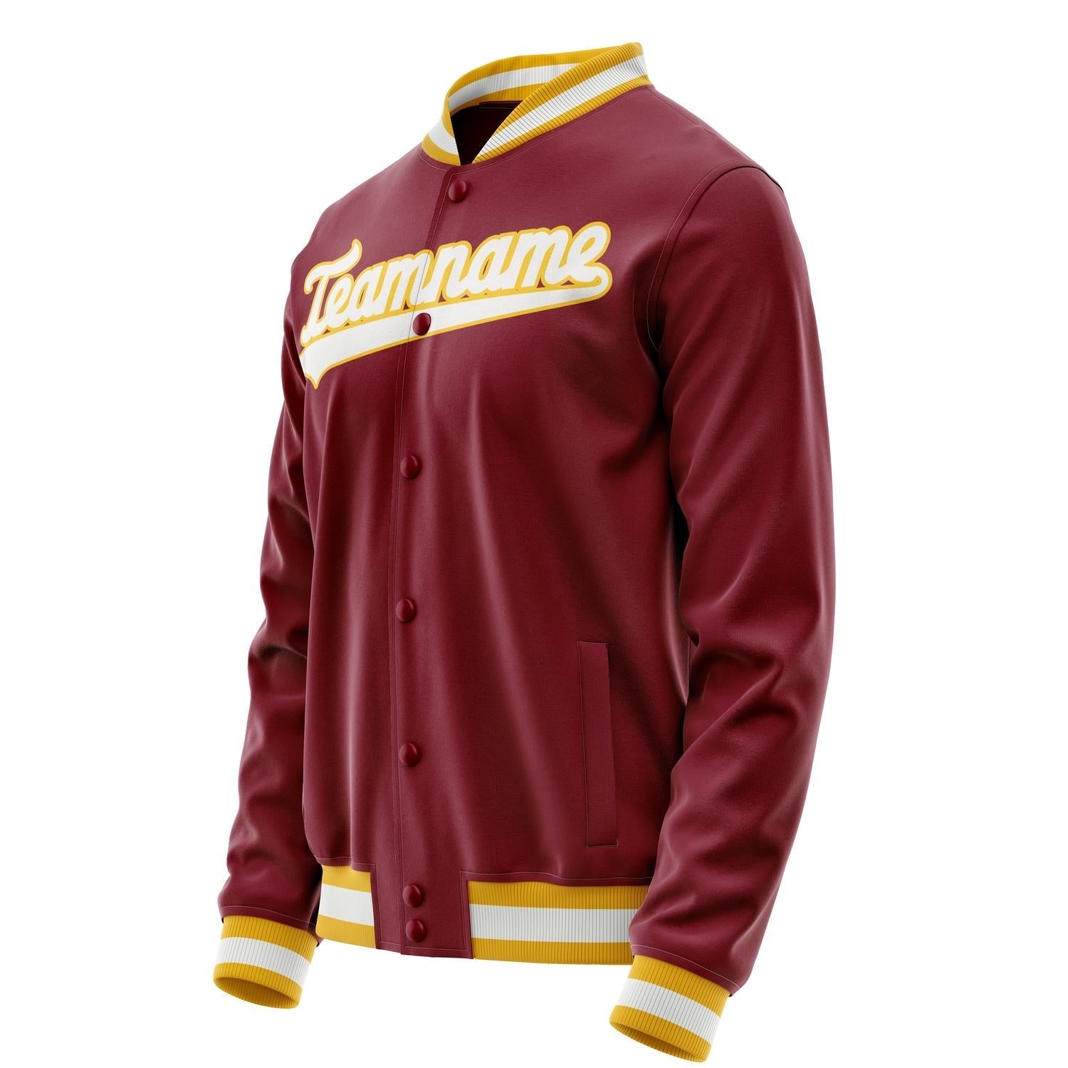 Custom Crimson White Solid Color Varsity Letterman Jacket JA02240617KZ534