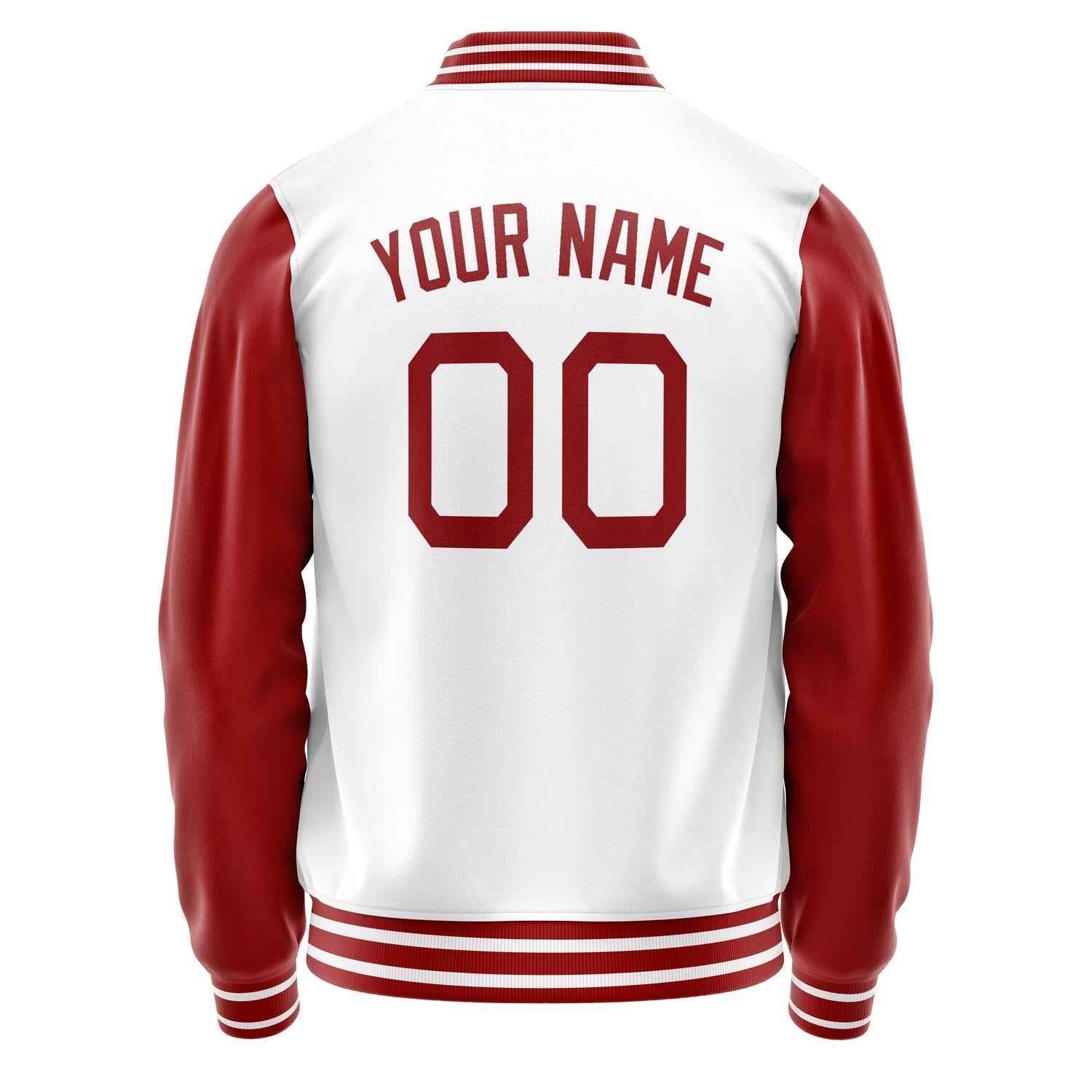 Custom White Texas-Orange Solid Color Varsity Letterman Jacket JA02240617LH470