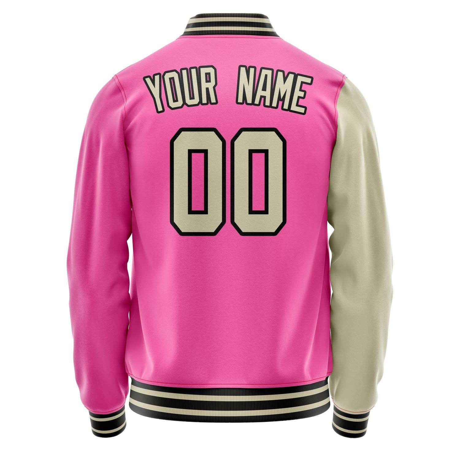 Custom Pink Cream Split Varsity Letterman Jacket JA02240617SH313