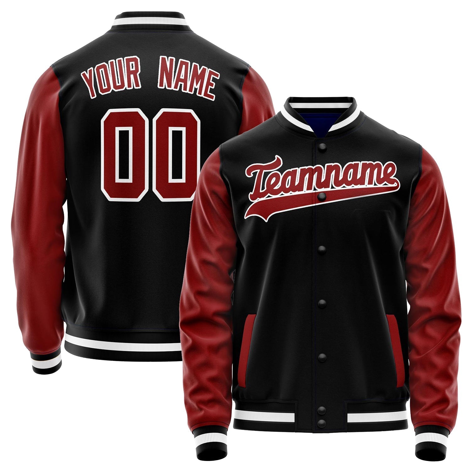 Custom Black Texas-Orange Solid Color Varsity Letterman Jacket JA02240617XF012