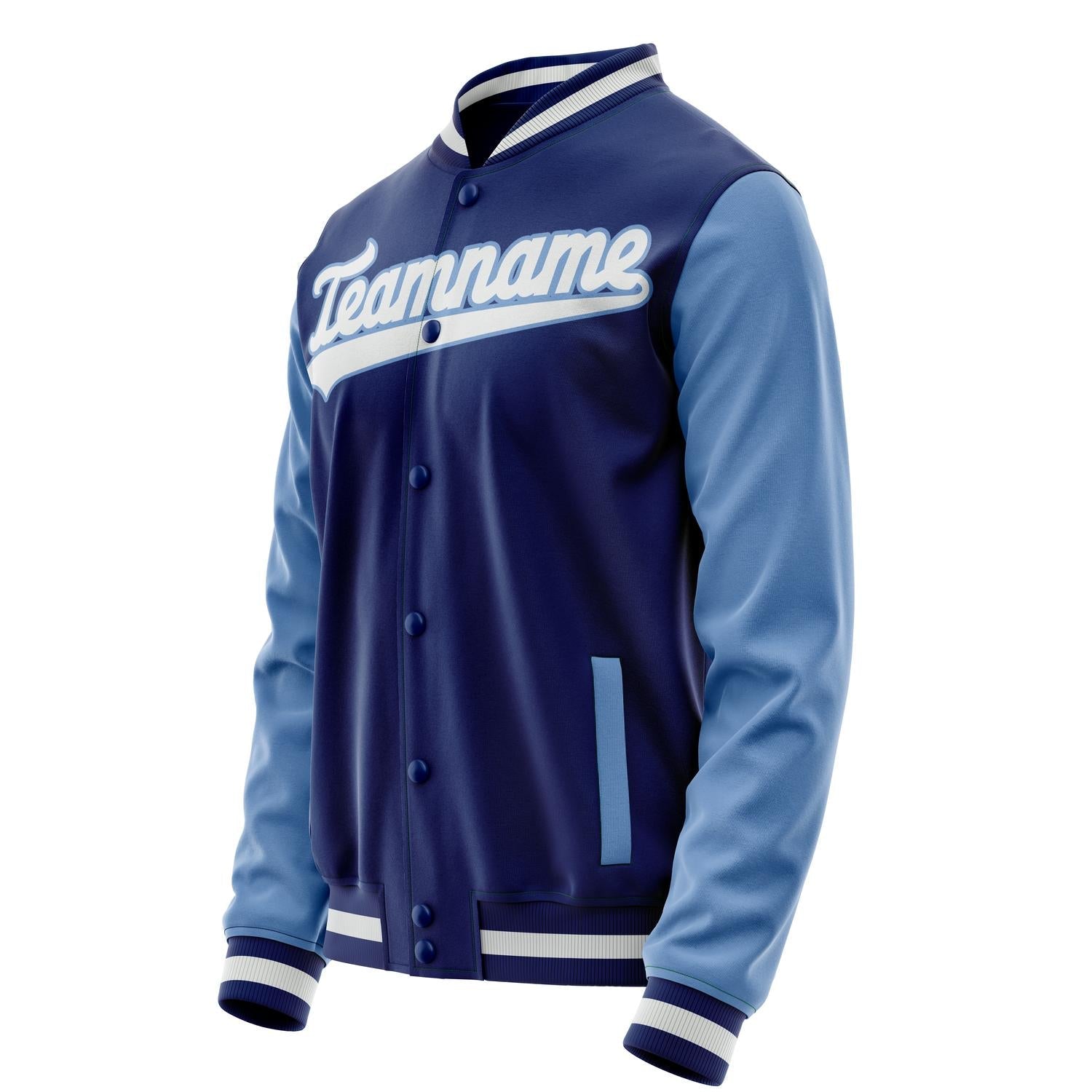 Custom Royal Light-Blue Solid Color Varsity Letterman Jacket JA02240617XF538