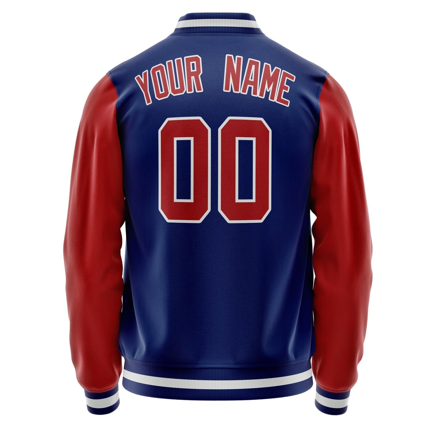 Custom Royal Texas-Orange Solid Color Varsity Letterman Jacket JA02240617XF541