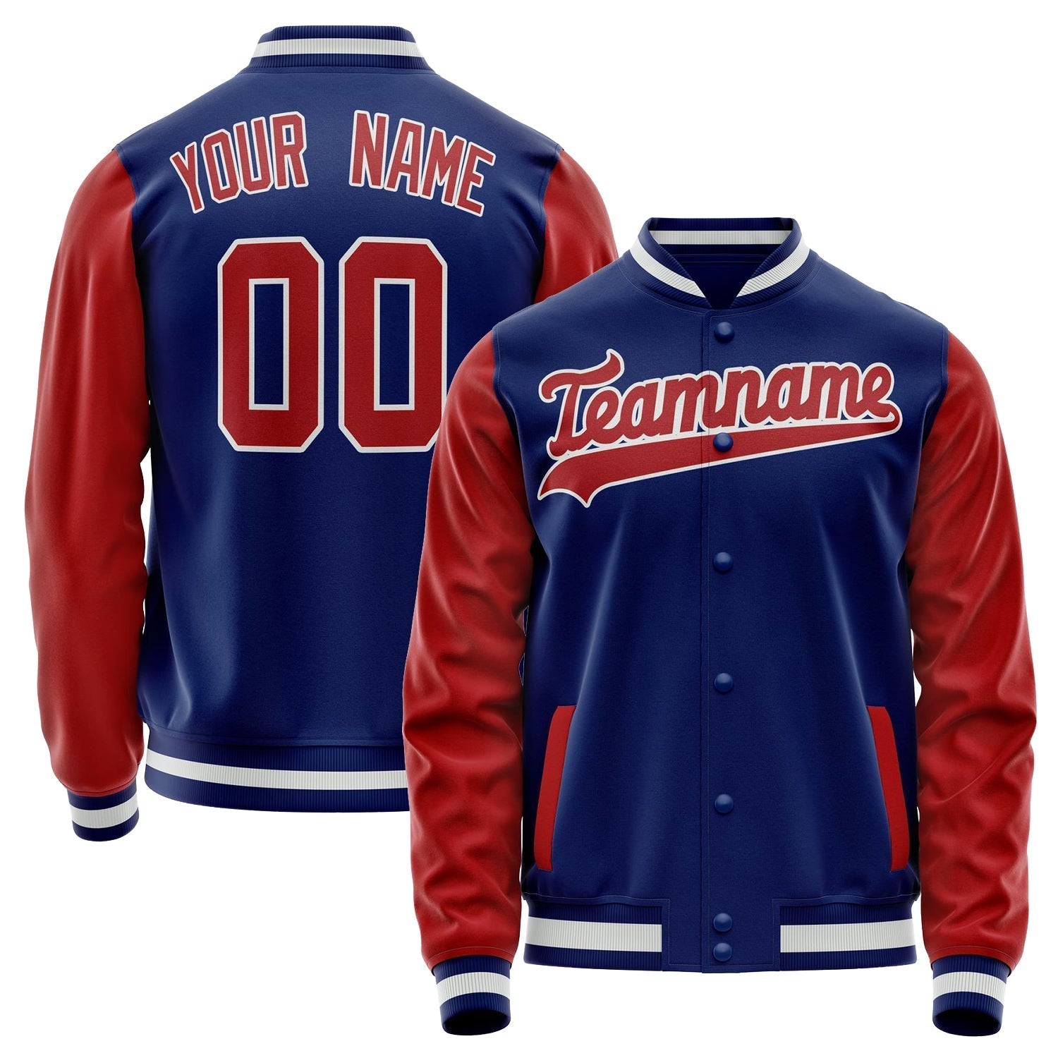 Custom Royal Texas-Orange Solid Color Varsity Letterman Jacket JA02240617XF541