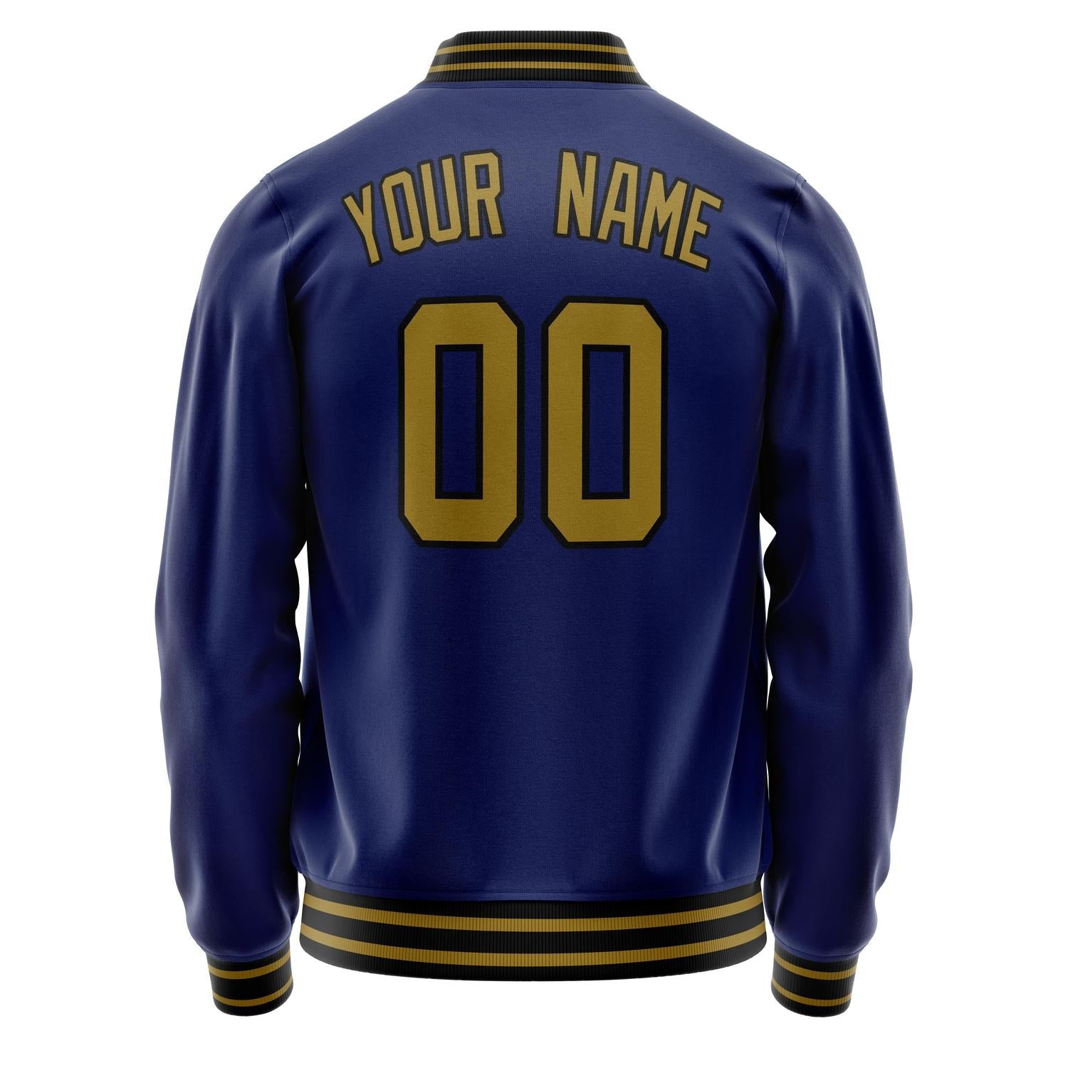 Custom Royal Old-Gold Solid Color Varsity Letterman Jacket JA02240617XF560