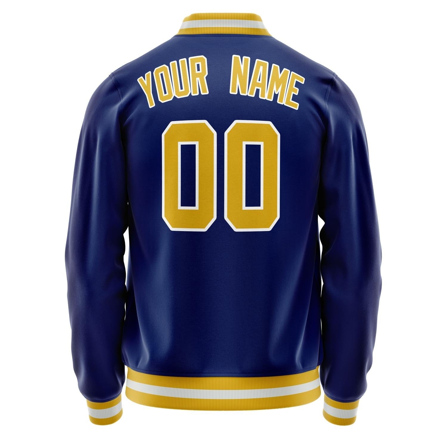 Custom Royal Gold Solid Color Varsity Letterman Jacket JA02240617XF565