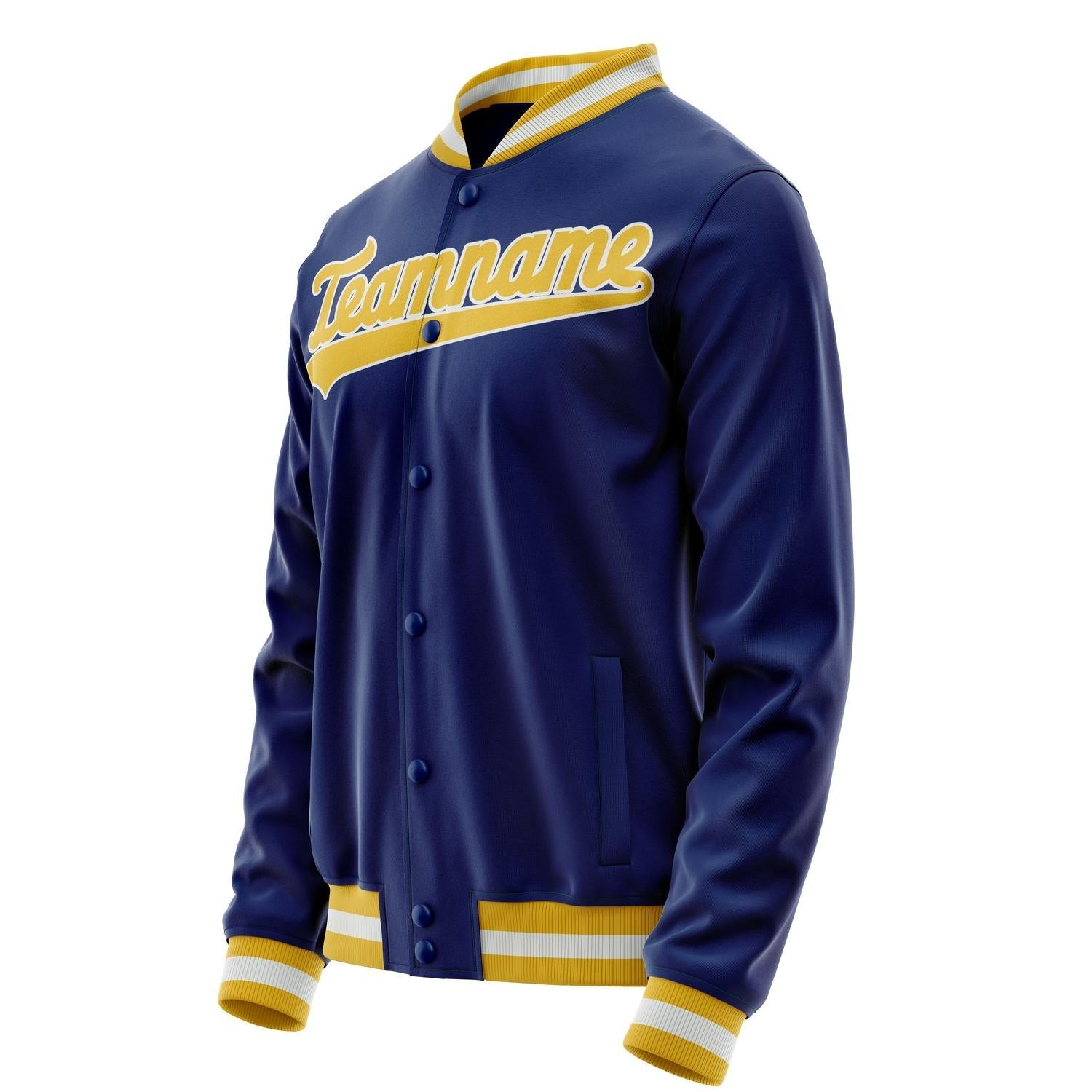 Custom Royal Gold Solid Color Varsity Letterman Jacket JA02240617XF565