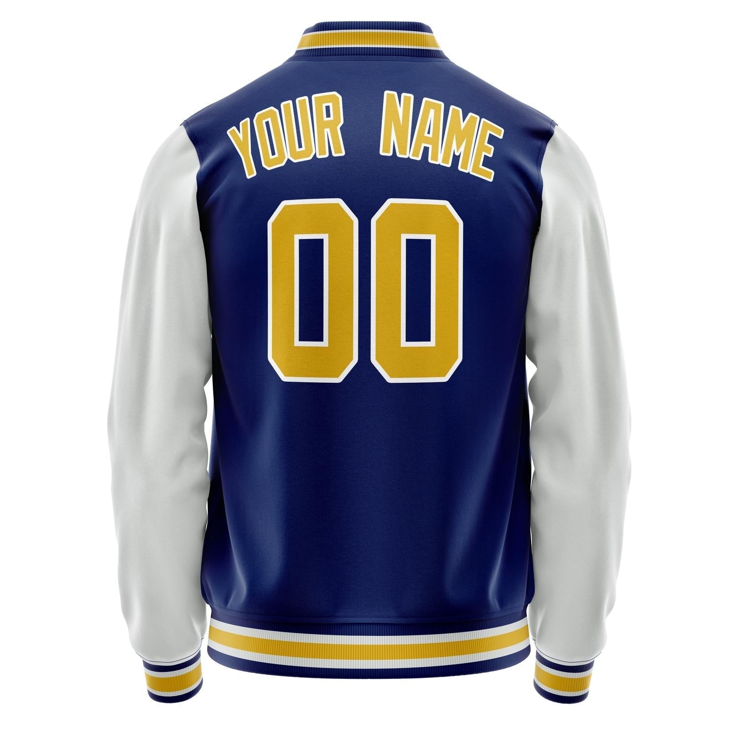 Custom Royal White Solid Color Varsity Letterman Jacket JA02240617XF567