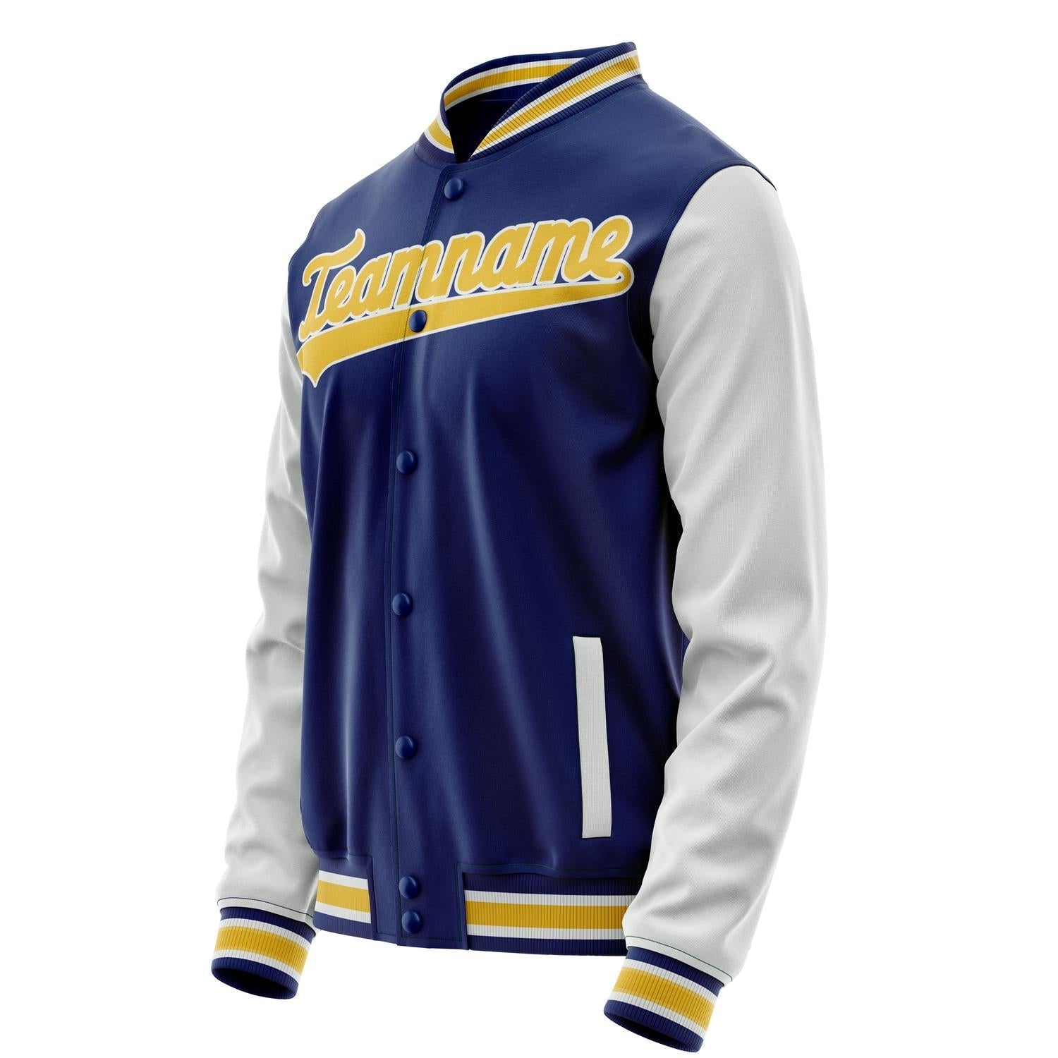 Custom Royal White Solid Color Varsity Letterman Jacket JA02240617XF567