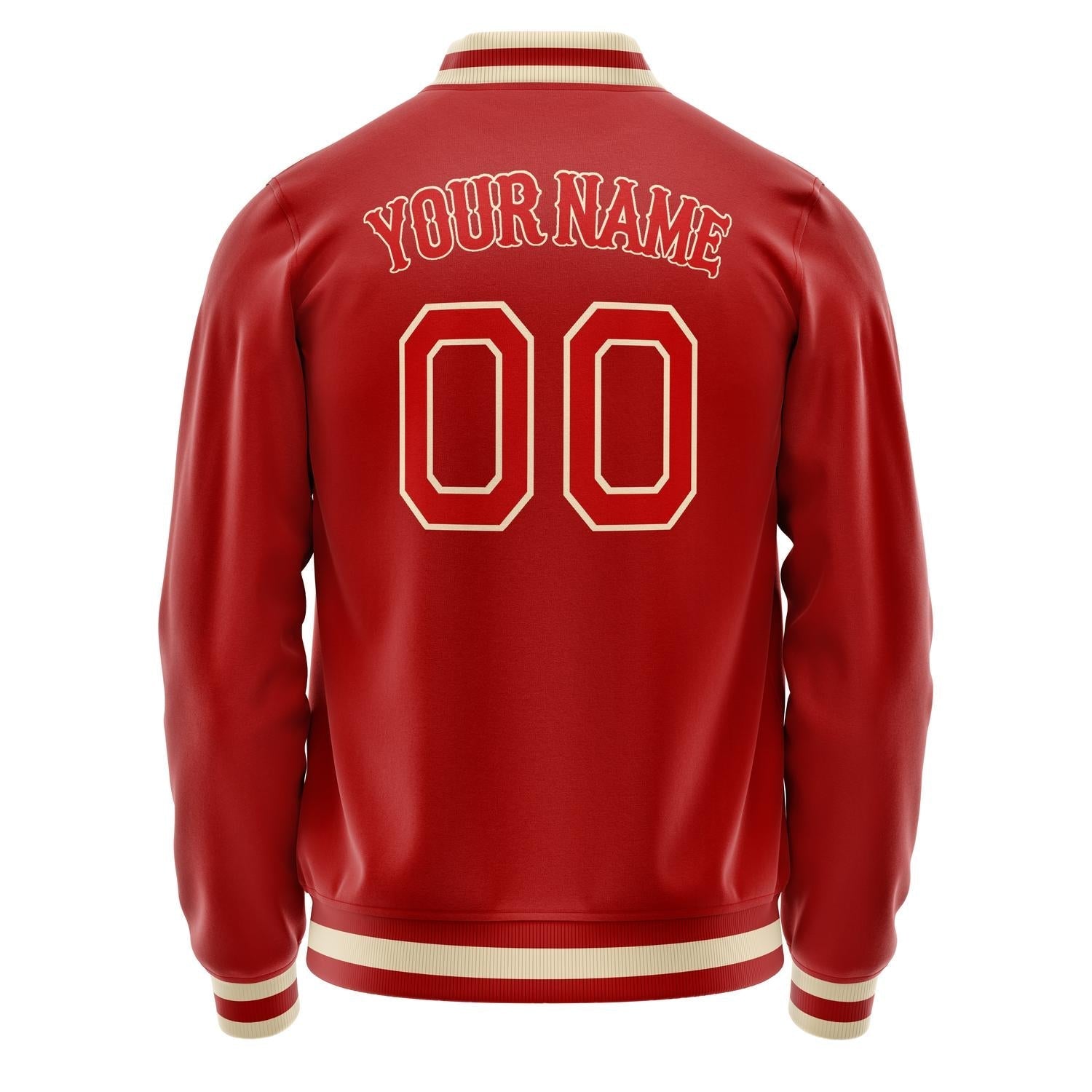 Custom Red Cream Solid Color Varsity Letterman Jacket JA02240617XY396