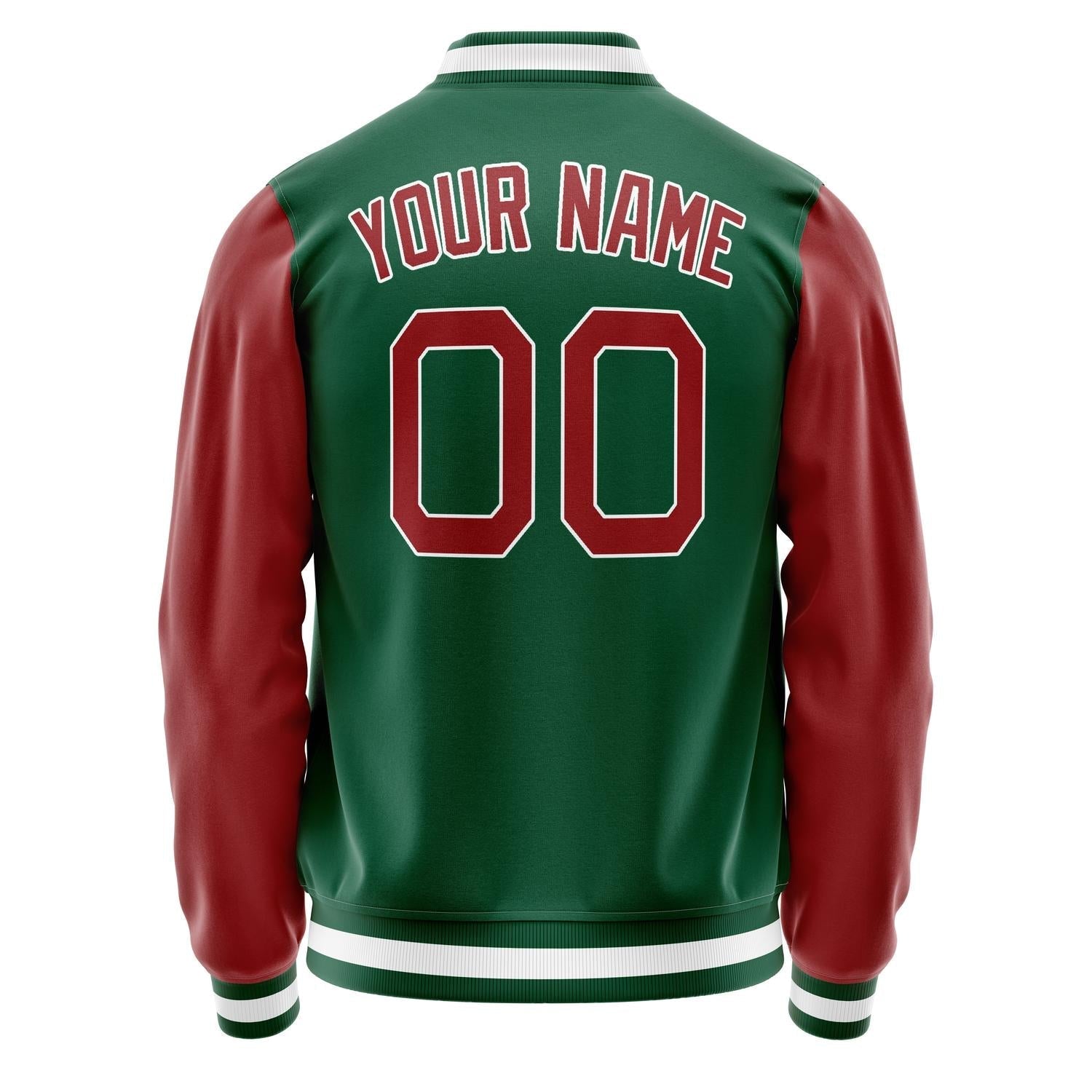 Custom Kelly-Green Texas-Orange Solid Color Varsity Letterman Jacket JA02240617ZF209