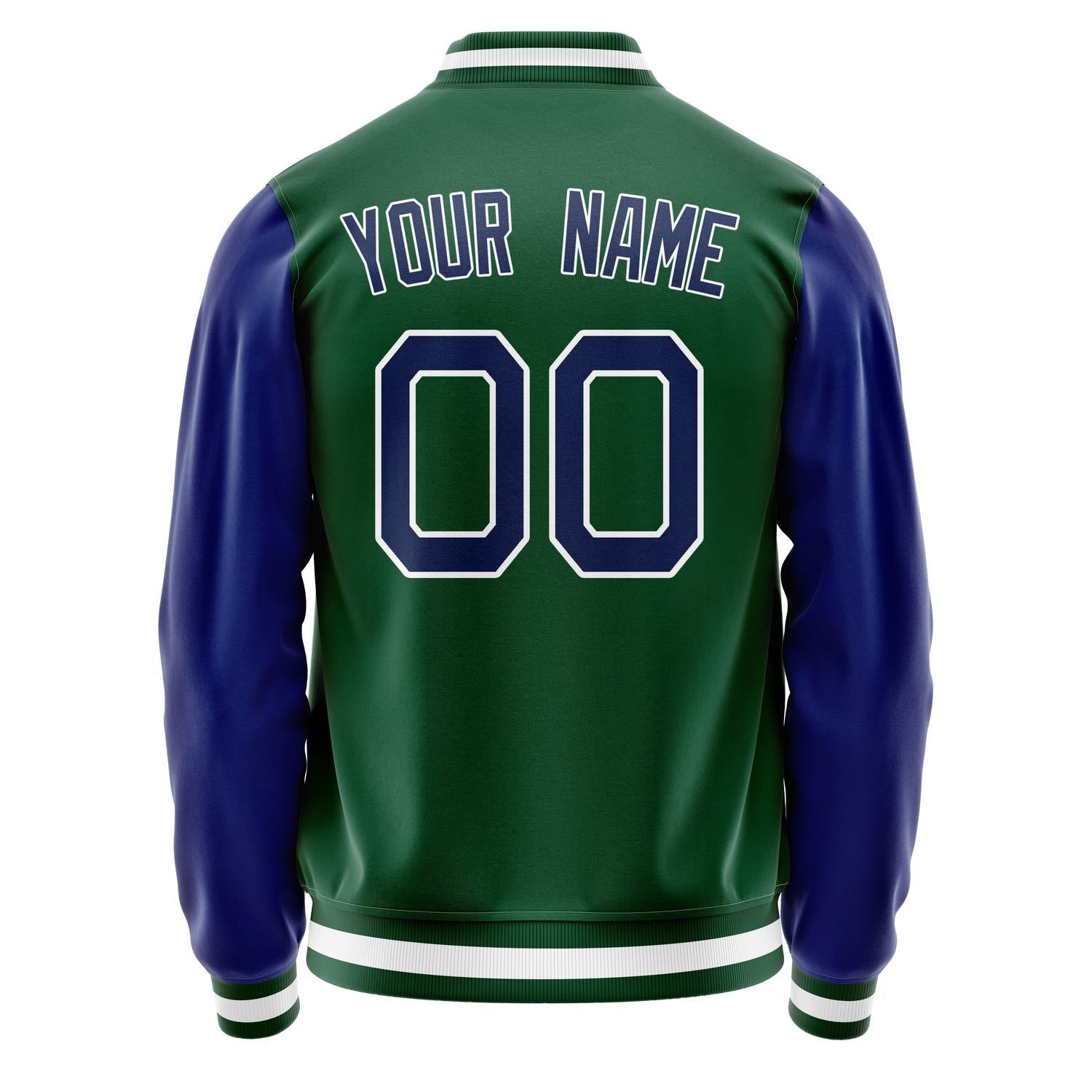Custom Kelly-Green Royal Solid Color Varsity Letterman Jacket JA02240617ZF222