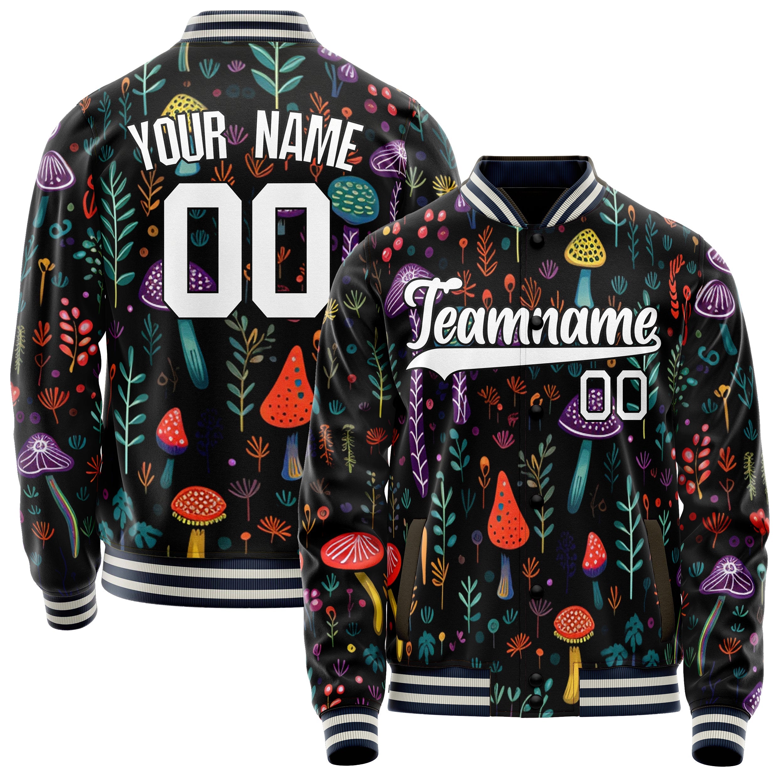 Custom Colorful Mushrooms Jacket JA02240824PA016