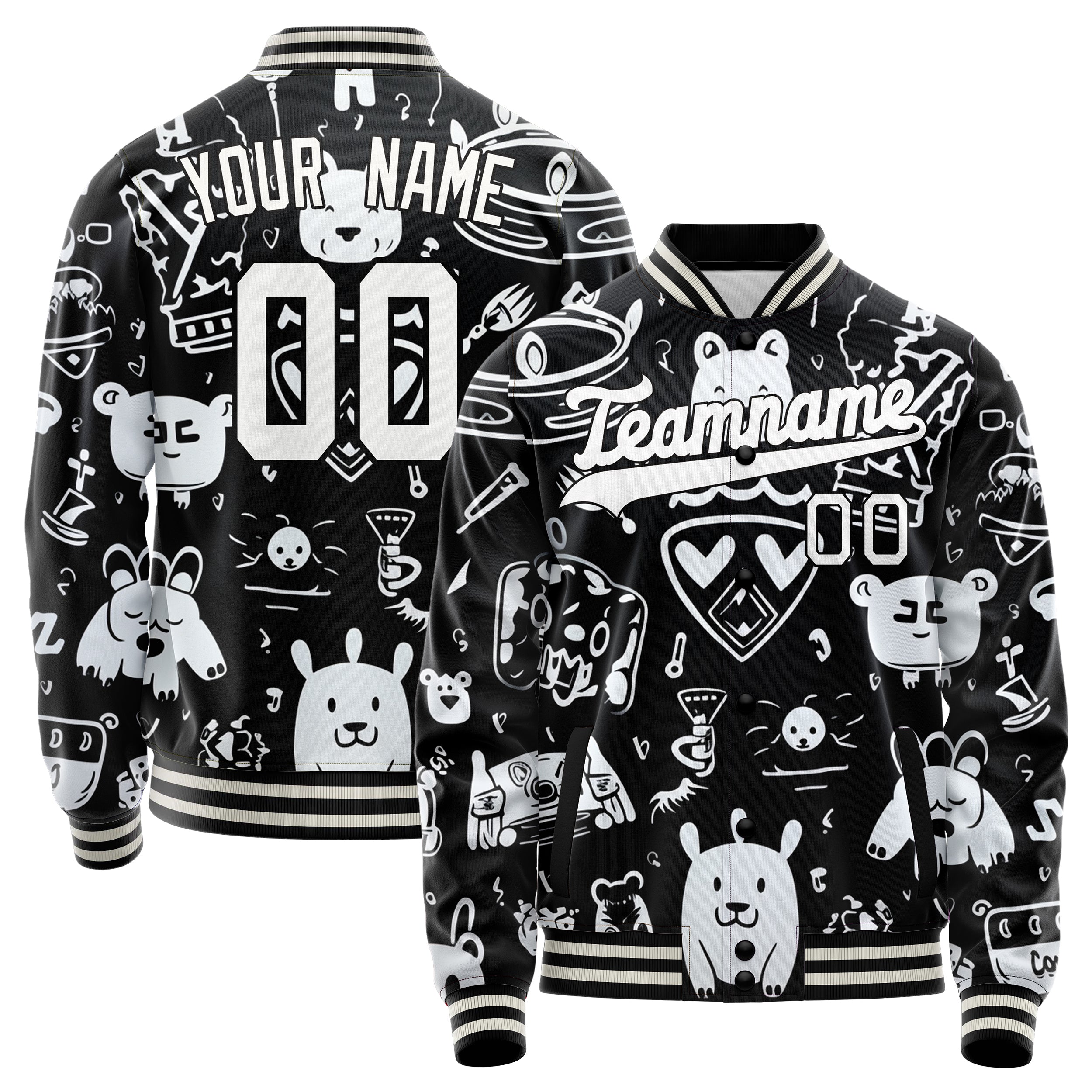 Custom Black King Pattern Jacket JA02240824PA038